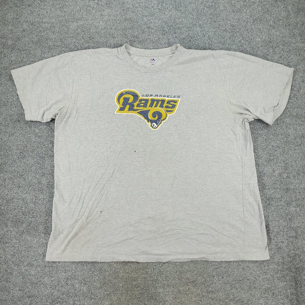 Los Angeles Rams Shirt Men 3XL Gray NFL Football Logo Graphic Short Sleeve Adult